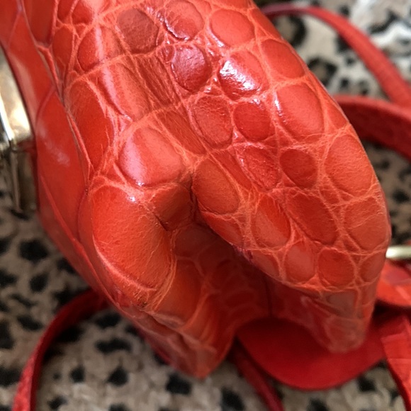 ⚫️SOLD⚫️Furla Mini Croc Crossbody & Dustbag - Picture 11 of 14